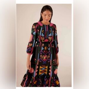 Farm Rio Embroidered Maxi Dress